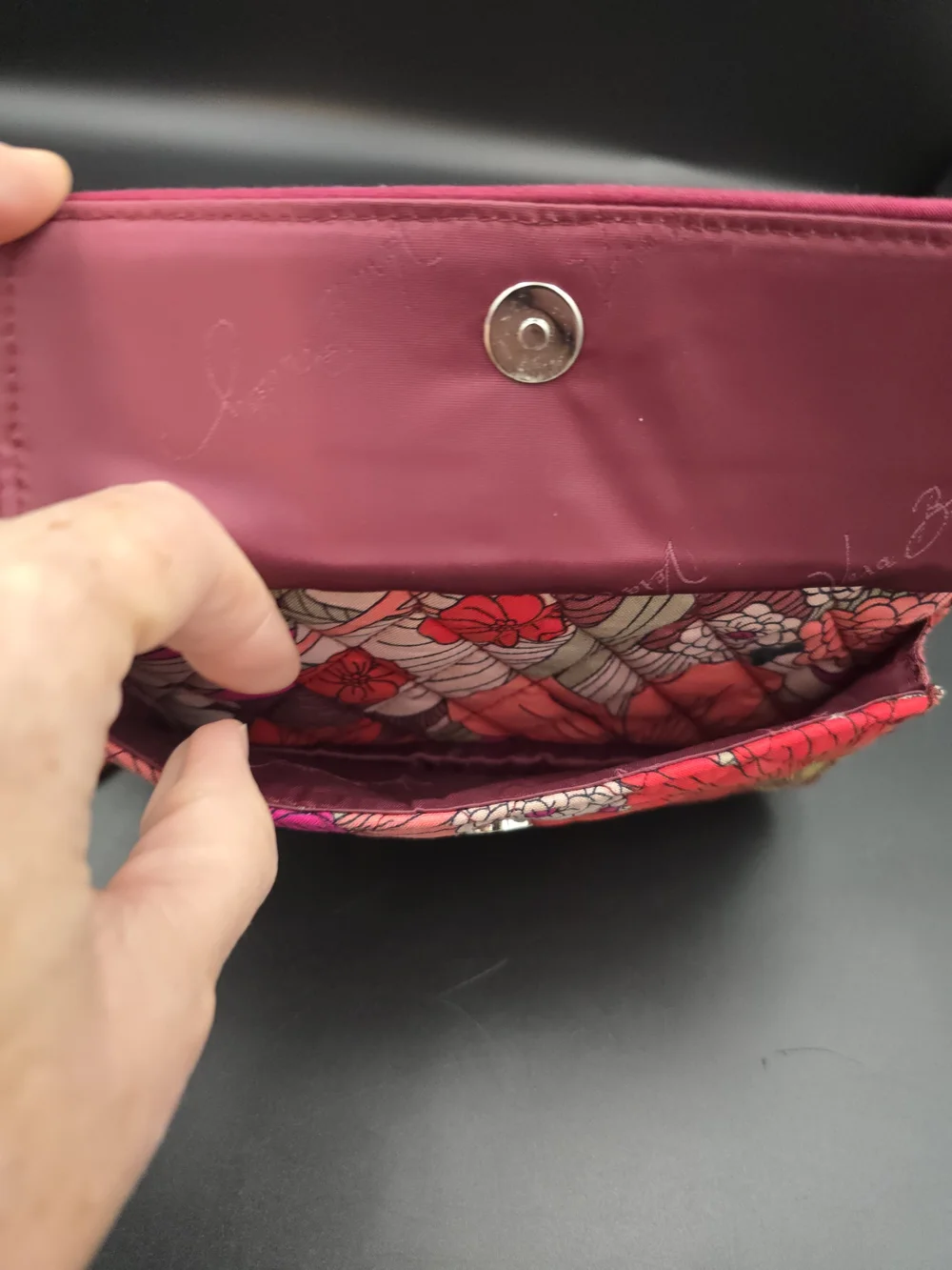 Vera Bradley Pink Floral Quilted Wristlet